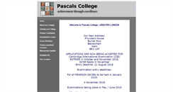 Desktop Screenshot of pascalscollege.co.uk