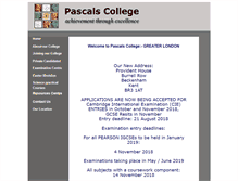 Tablet Screenshot of pascalscollege.co.uk